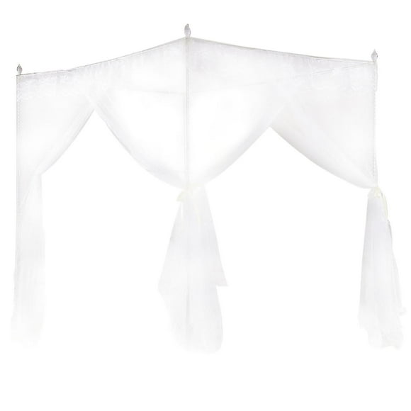 Luxury Princess Bed with Three Side Openings with Curtain, Canopy, Mosquito Net and Bedding (S)