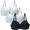 Black/White/White, variant on WREESH 3 Pack Women's Push Up Bra with Lace Embroidery Comfort Padded Add 1 Cup Plunge Underwirelift Supportive Bra Black