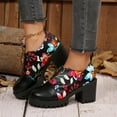 thumbnail image 2 of Womens Platform Mary Jane Shoes Chunky Heel Fashion Dress Slip on Loafers Round Toe Business Office Work Booties Shoes, 2 of 7