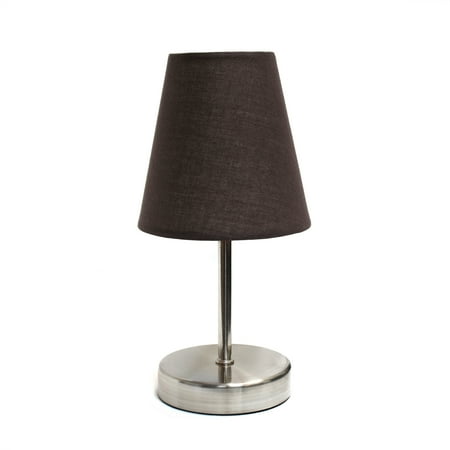 Creekwood Home Set of 2 10.5" Iconic Mini Sand Nickel Table Lamps Brown