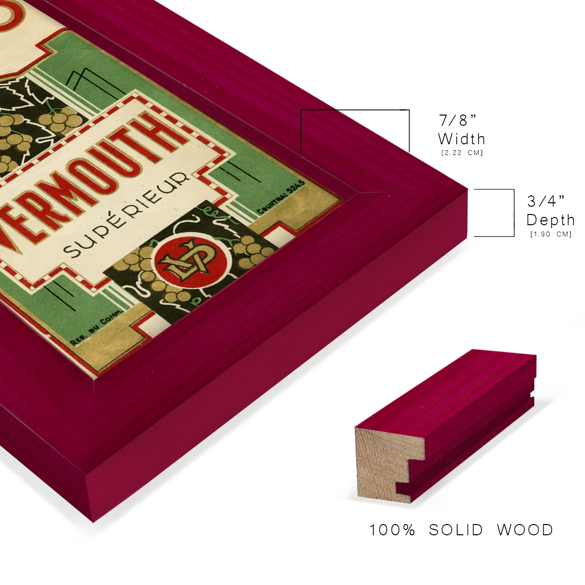 Larino Vermouth -Framed Print w/glass-Cherry Red