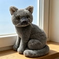 thumbnail image 6 of YiJuHui Realistic Cat Plush Toy, Soft Stuffed Siamese Kitty Plush Animal, Cute Lifelike Cat Doll, Bedroom Sofa Decor, Birthday, 6 of 8