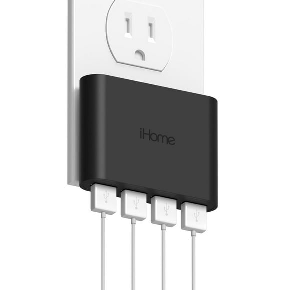 iHome Cargador de Pared USB Slim Cargador USB Multipuerto AC Pro, Adaptador de Enchufe USB y Bloque