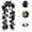 B, variant on Artificial Black Rose Garland, Fabric Fake Flower Vine with Black Leaves, Gothic Hanging Floral Decor for Halloween Front Door Stair Mantel Party Home Wall Decoration 68.9 Inch