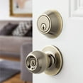 thumbnail image 2 of Keyed Entry Ball Doorknob Lock and Single Cylinder Deadbolt Antique Brass Finish Combo Pack, 2 of 9