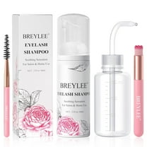 BREYLEE Rose Eyelash Extensions Shampoo 60ml Rinse Bottle Wand Brush Eyelash Cleanser Eyelash Wash Lash Bath Lash Cleaner