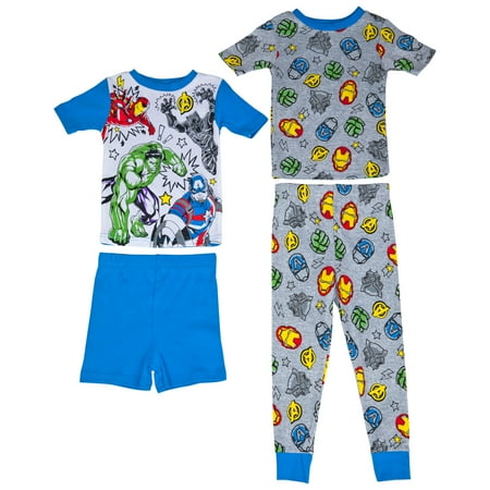 

Marvel Comics Avengers Classic Pants and Shorts 4-Piece Pajama Set-Size 10