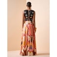 thumbnail image 2 of Pink Multicolor Geometric Print Sleeveless Maxi Dress For Summer Festival, Vacation, Beach, Street Style, 2 of 8