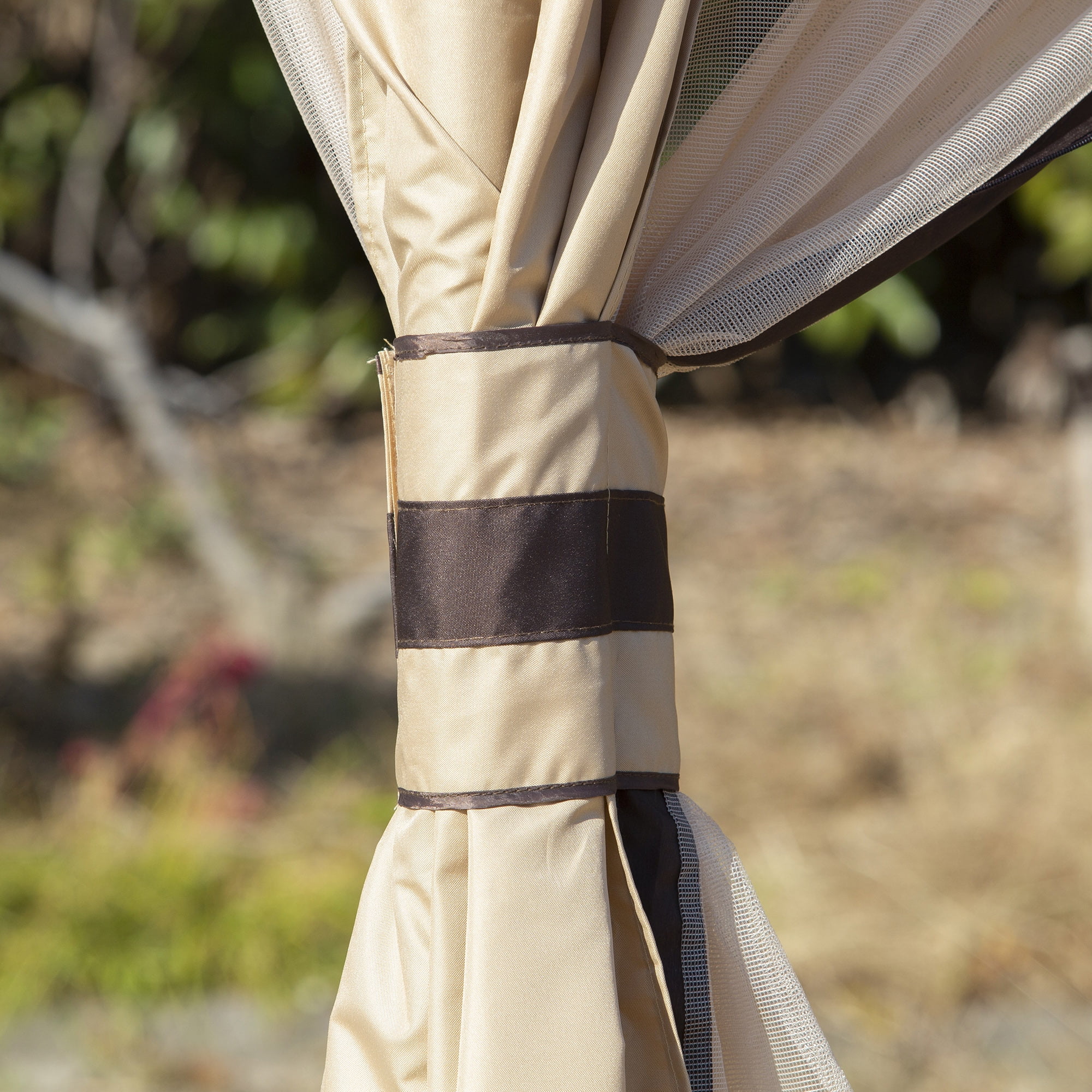 Outsunny 10' x 12' Outdoor Gazebo, Patio Gazebo Canopy Shelter w/Double Vented Roof, Zippered Mesh Sidewalls, Solid Steel Frame, Beige