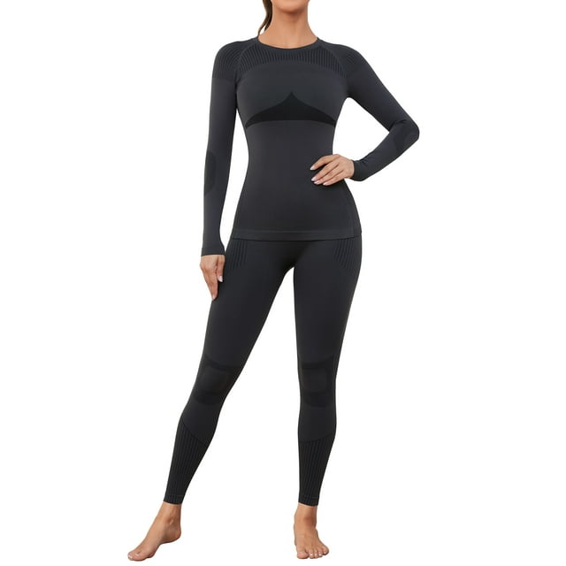 Charmo Womens Basic Thermal Underwear Sets Long Johns Layer Tops & Bottom Pajama Fall Winter