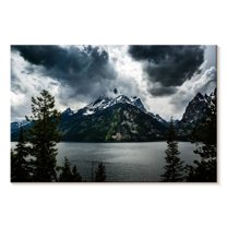 Elephant Stock Grand Teton National Park Ii Wall Art - Horizontal Canvas Wall Art - Living Room Wall Decor - Nature Canvas - Gray And Blue Decor By Jessica Hendricks - 51" x 34"