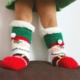 thumbnail image 2 of JUNWELL 0-8 Years Christmas Fuzzy Socks for Toddler Girls Cozy Fuzzy Slipper Socks Toddler  Thick Fluffy Socks Warm Fleece Socks Red Santa 0-8 Years, 2 of 5