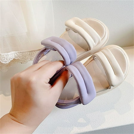 

Aayomet Toddler Girls Eva Sandals Summer Outdoor Open Toe Soft Rubber Sole Beach Water Shoes Daily Shoes Slide on Shoes Purple 12