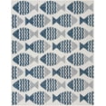 thumbnail image 2 of Unique Loom Outdoor Coastal Collection Area Rug - Pesci (7' 10" x 10' Rectangle Navy Blue/Ivory), 2 of 6