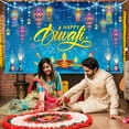 thumbnail image 5 of Happy Diwali Backdrop Banner Decorations 73*43 Inch Happy Diwali Banner Rangoli Lantern Photography Deepavali Photography Background Supplies(Vibrant), 5 of 5