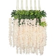 thumbnail image 1 of Flores Artificiales De Decoracion Glicina Colgantes De Wisteria para Jardín Exterior Hogar Fiesta Boda Plantas Artificiales Decorativas Flores Artificiales Realistas (Beige 12 Piezas), 1 of 6