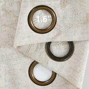 Curtainking Grommet Linen Curtains Light Filtering Drapes 50x84 inch for Living Room 2 Panels Beige