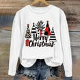 thumbnail image 2 of asdoklhq Christmas Shirts for Women Christmas Printed Crew Neck Long Sleeve Pullover Hoodie White M, 2 of 4