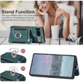 thumbnail image 4 of for Pixel 7a Case,Card Holder Wallet for Google Pixel 7a Case,Ring Holder Stand,RFID-Blocking,Wrist Strap,Camera Protector,Leather Protective  Flip Cover for Pixel 7A 2023 (Green), 4 of 7