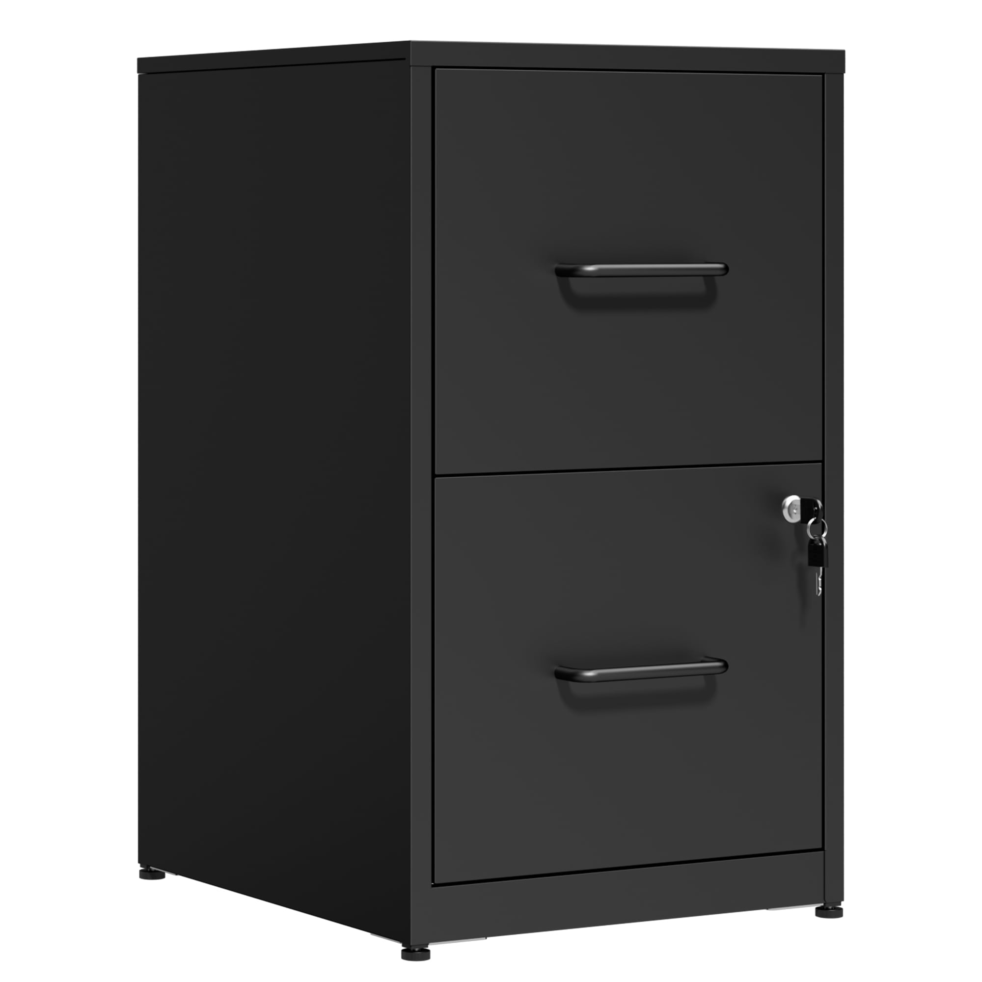 2 Drawer Lockable Metal File Cabinet, Vertical Under Desk Steel Filing Cabinet with Wall Anti-Tip Kit, Adjustable Hanging Rails, Heavy Duty Office Storage Cabinet for Letter/Legal Size Files