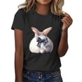 thumbnail image 2 of VBTAPA Short Sleeve Tops for Women 2025 Easter Christian T-shirts Jesus Cross Print Graphic Tees Novelty Holiday Blouse Lightning Sales Today Black L, 2 of 5