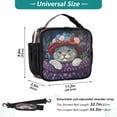 thumbnail image 4 of Wobogo Cute Cat Wearing Wreath Lunch Bag Insulated Portable Cooler Tote Bag for for Adults Kids Work Office School Picnic Beach, 4 of 7