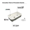 thumbnail image 3 of Houzer Porcela 31 in White Porcelain Enamel Steel Undermount Single Bowl Kitchen Sink - PCG-3600 WH, 3 of 8