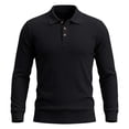 thumbnail image 3 of Men's Lapel Sweater Shirts Long Sleeved Casual Breathable Knitted Sweater for Fall Winter, 3 of 6