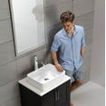 thumbnail image 3 of Kraus 18.75 Inch Rectanglar Above Mount Single Bowl White Ceramic Bathroom Sink, 3 of 5