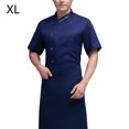 thumbnail image 2 of Summer Chef Coat Polyester Chef Uniform Botones con bolsillos delanteros Traje de catering Cocina de moda Suministros para cafetera Blue XL Advancent LF000330-21, 2 of 7
