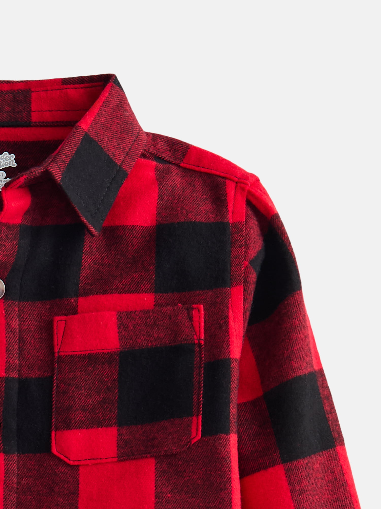 Wonder Nation Toddler Boys' Flannel Shirt with Long Sleeves, Sizes 12M-5T