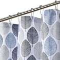 thumbnail image 4 of GlowSol Shower Curtain 72 inches Long Fabric Fall Shower Curtains Scandi Leaf Print Heavy Duty Shower Curtain for Bathroom Bathtub, Navy Blue, 1 Set, 4 of 6