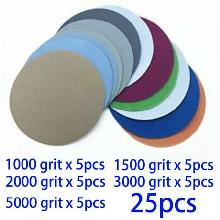 

25pcs 3inch Hook&Loop Wet/Dry 1000 1500 2000 3000 5000 Grit Sand Paper Discs