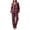 #0098-Wine, variant on Sokhug Women's Petite Flannel Button Down Pajama Set Petite Size Cotton Pjs