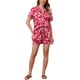 thumbnail image 2 of Conjuntos de Mujeres de Hawái de 2 Piezas, Camisa Floral de Botones y Pantalones Cortos, Ropa Casual de Vacaciones Tropicales en la Playa 2026 M Rosa Fucsia, 2 of 5
