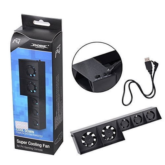 PS4 Cooling Fan,2win2buy USB External Turbo Temperature Control Cooler Cooling 5 Fans for Playstation PS4 Only