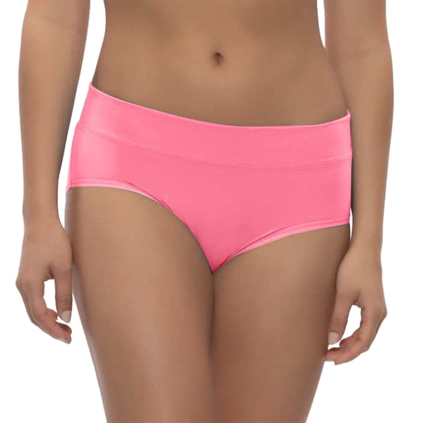 Gibobby Ropa Interior para Mujer Bragas algodón cintura media tamaño, parte inferior algodón, ropa interior mujer color sólido(Rojo, XL)