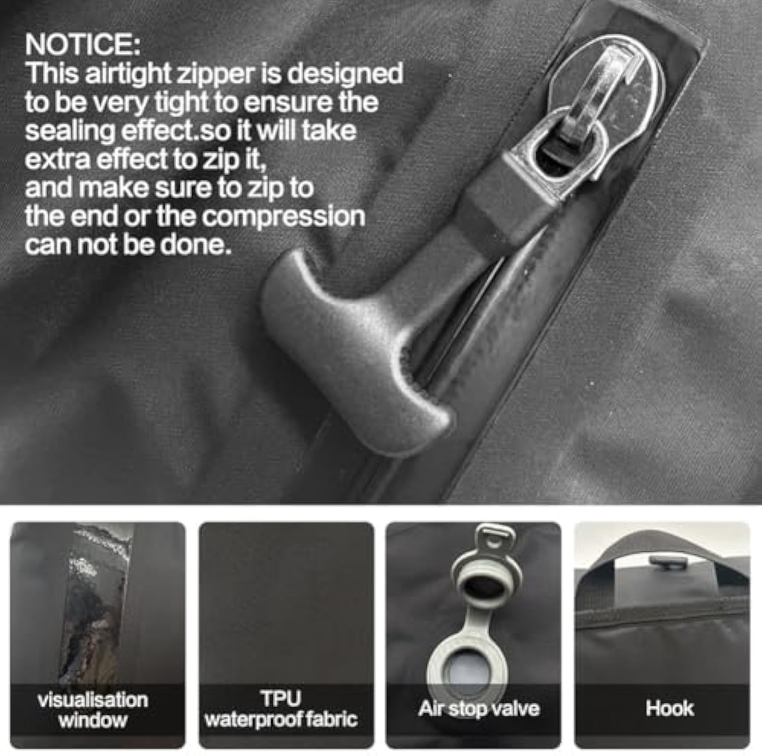 2packbag with Vacuum Bags for Suitcase, Travel Vacuum Bags with Pump Portable USB Electric Saver Backpack Storage Luggage Lightweight Air Compression Seal Packing Save Space(With window,No pump)