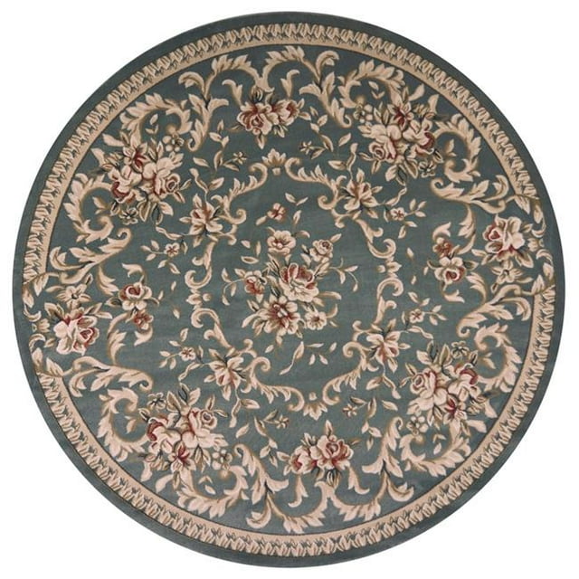 HomeRoots 352678 7 Pi. 10 in. Rond Polypropylène Ardoise Bleu Zone Tapis