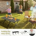 thumbnail image 6 of Ktaxon 46in Folding Camping Table Portable Picnic Table, Lightweight Roll up Side Table Outdoor Camp Table for Travel Hiking Backyard BBQ Party, Black, 6 of 10