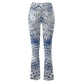 thumbnail image 4 of WLJ Women Tie-Dyed Crossover High Waisted Flare Wide Leg Yoga Pants, 4 of 4