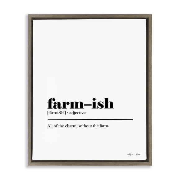 Stupell Industries Rustic Lodge Farm-ish Funny Definition Brown Floating Frame Canvas Art, 17 x 21, by Susan Ball