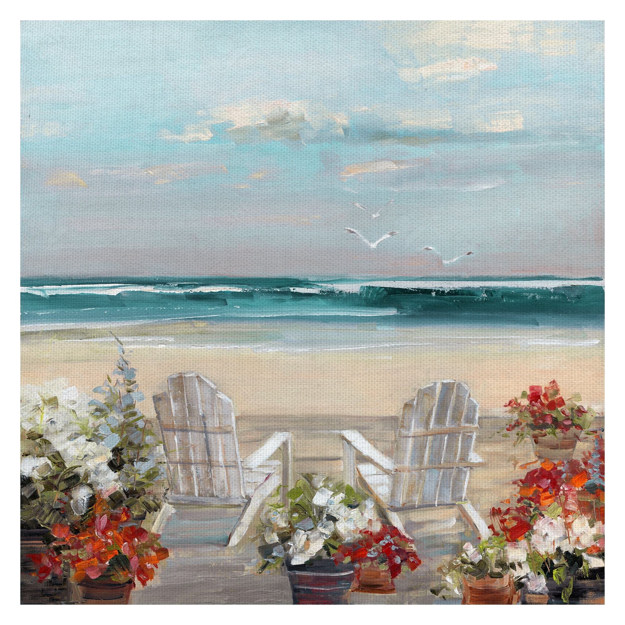 Creatice Beach Chair Painting Images for Large Space