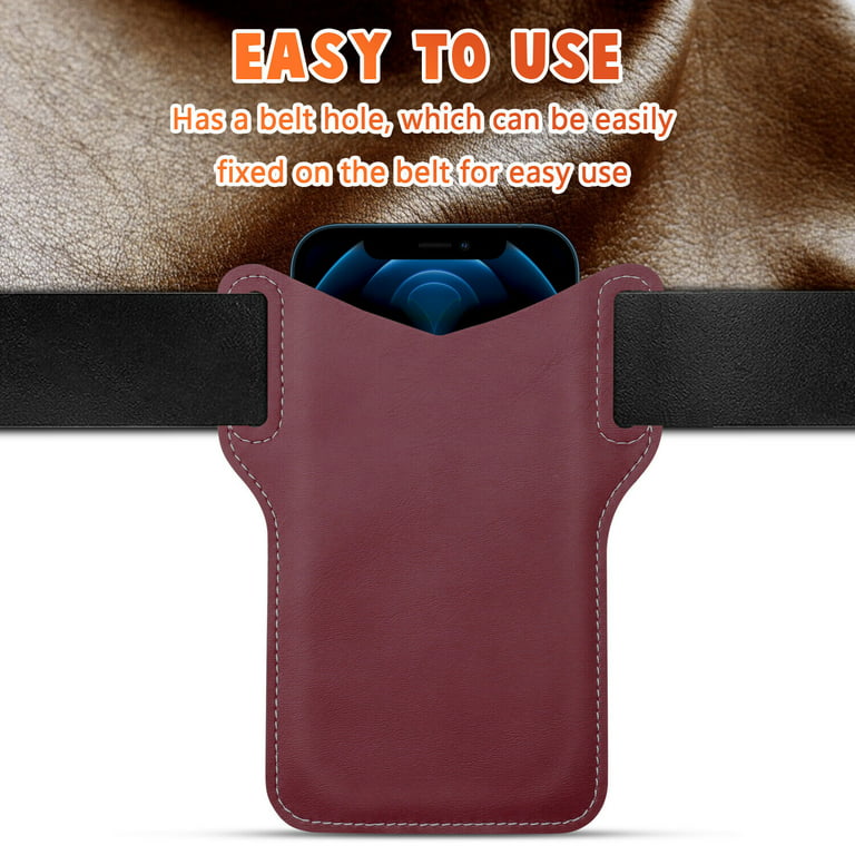 Men Phone ,Men Leather Phone for Belt Loop Bag,Leg Hip Pack Fanny Waist Bag  Sports Running,Casual Cell Phone and Hanging Pocket,PU Key Fob Holder Purse  