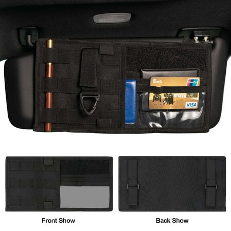 AUTOXBERT Car Vehicles Sun Visor Organizer Tactical Molle Pouch Bag Pocket Card Storage Holder