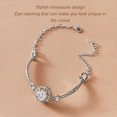 thumbnail image 4 of AVEKI Femmes Bracelet à Breloques, Réglable Rond en Alliage de Strass Élégant Bracelet pour les Filles Argent B0514, 4 of 8