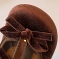 thumbnail image 5 of FAHXNVB Girls Velvet Mary Jane Shoes Double Bow T Strap Soft Sole Dress Shoes Solid Color Birthday Party Cute Shoes 1-9.5 Years, 5 of 8