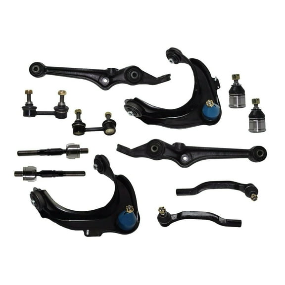 12 Pc Complete Suspension Kit Upper & Lower Control Arms Ball Joints Sway Bars Outer Inner Tie Rod Ends