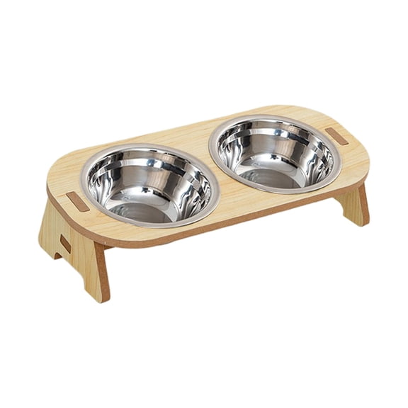 Barhoo Elevated Slow Feeder Dog Cat Bowl Stainless Steel 2 in 1 Raised Pet Food Water Bowl Stand Neck Protecting Anti Slip Digestive Health Eating Station for Small Medium Dogs Cats