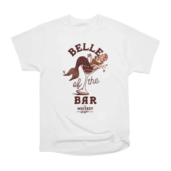 Belle Of The Bar Pinup Mermaid In A Martini Glass T-Shirt Tee Gift For Him Merch For Her A